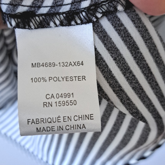 NWOT Black and White Striped Blouse - Picture 3 of 9